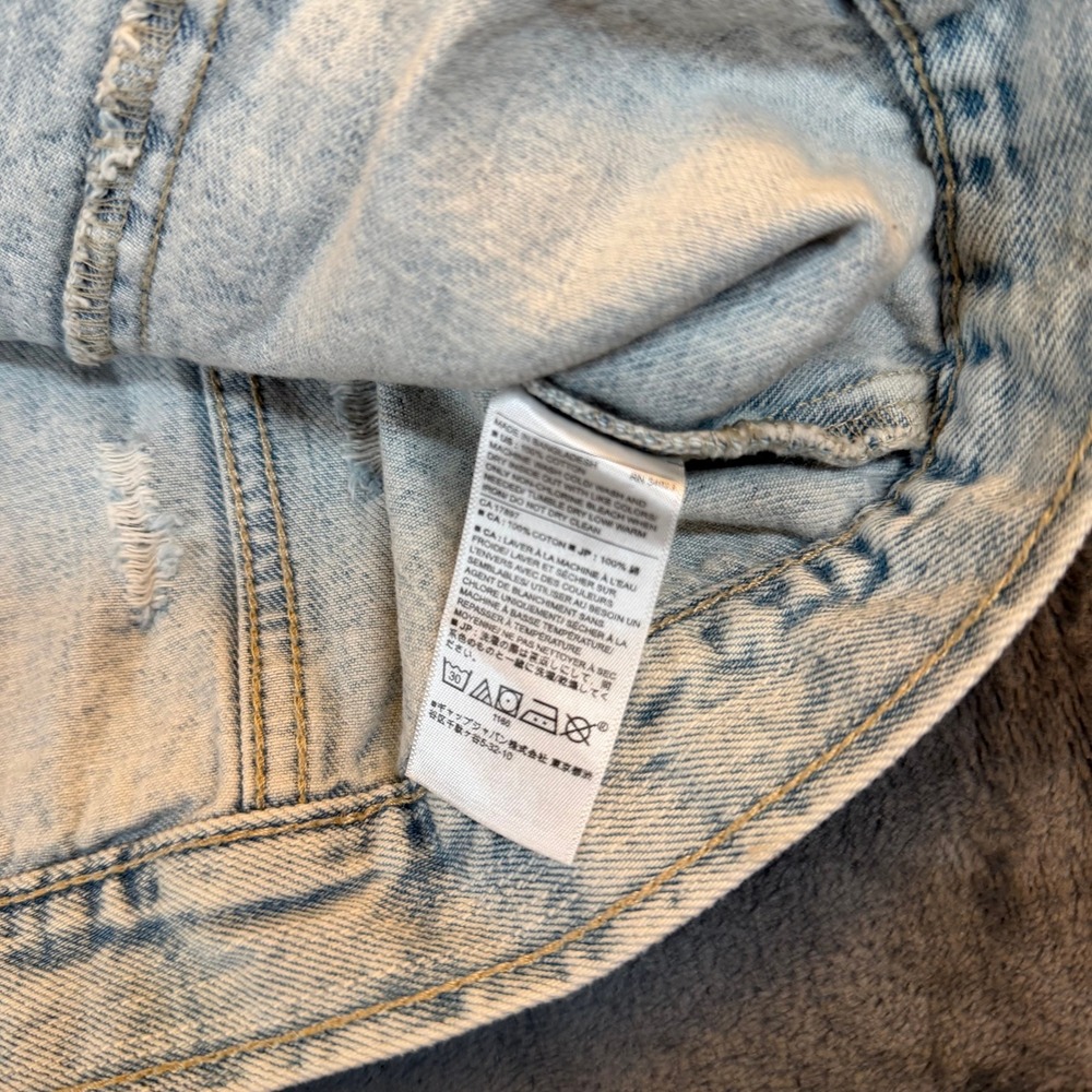Banana Republic Light Wash Distressed Denim Jacket Womens XS Acid Wash Trucker - Picture 6 of 10